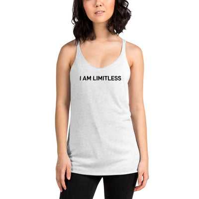 White I AM LIMITLESS Women's Racerback Tank - Limitless Chiropractic