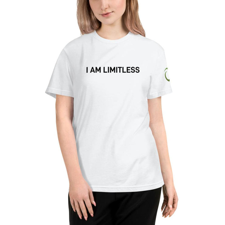 Women's White I AM LIMITLESS Organic T-Shirt - Limitless Chiropractic